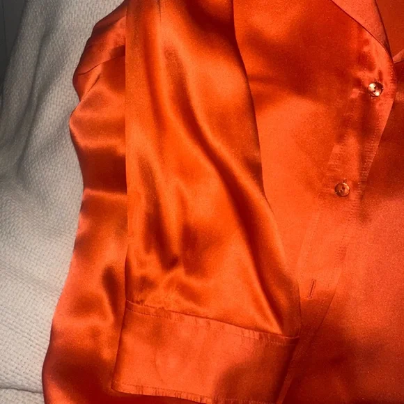 L'AGENCE Bold Orange Satin Top